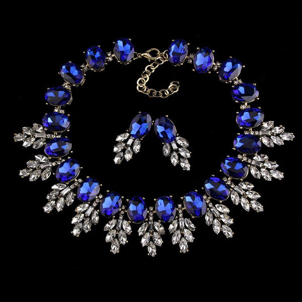 Midnight Majesty : Sapphire Blue Necklace & Earrings set